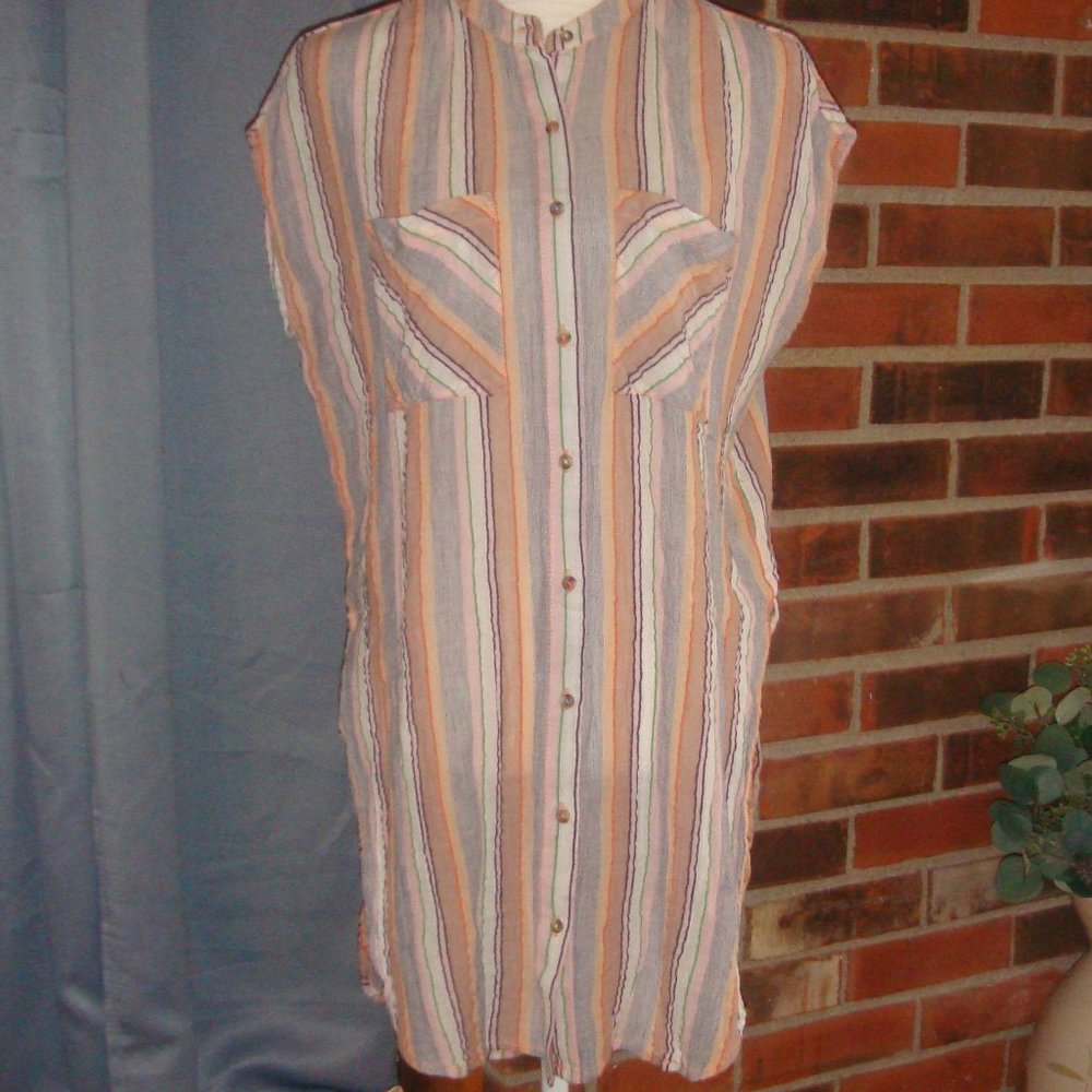 Anthropologie Holding Horses Oversized Cotton Merida Striped Tunic Top S
